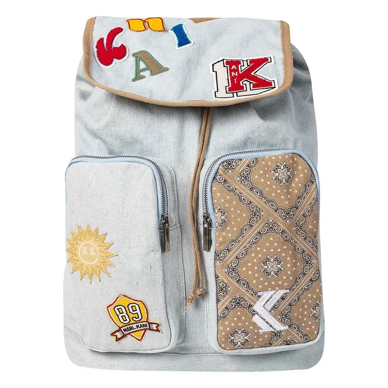 Beg galas bercetak Denim yang dicuci